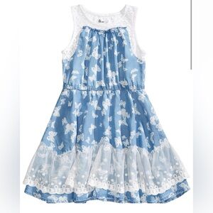 Epic Threads Blue and White Lace Butterfly Dress